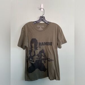 Men’s Rambo Sylvester Stallone Forest Green Graphic Tee Size L